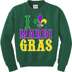 I Heart Mardi Gras Kids Sweatshirt