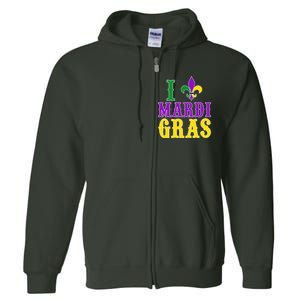 I Heart Mardi Gras Full Zip Hoodie