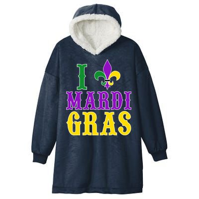 I Heart Mardi Gras Hooded Wearable Blanket