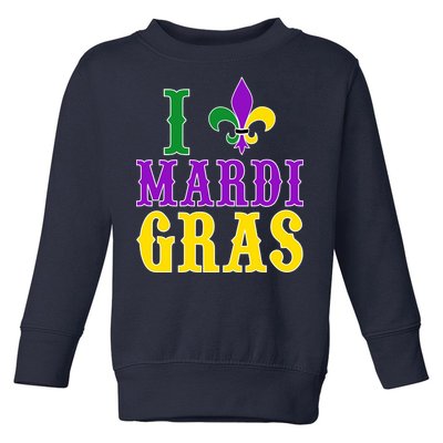 I Heart Mardi Gras Toddler Sweatshirt