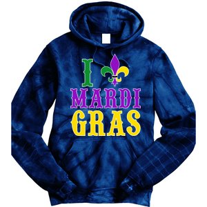 I Heart Mardi Gras Tie Dye Hoodie