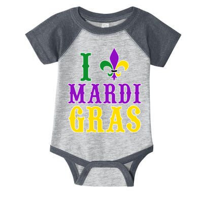 I Heart Mardi Gras Infant Baby Jersey Bodysuit