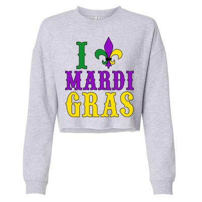 I Heart Mardi Gras Cropped Pullover Crew