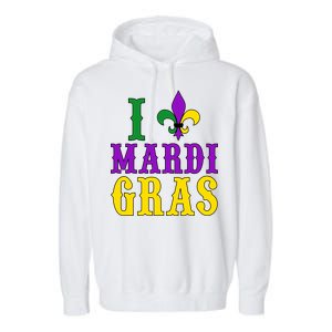 I Heart Mardi Gras Garment-Dyed Fleece Hoodie