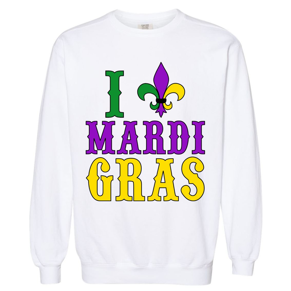 I Heart Mardi Gras Garment-Dyed Sweatshirt