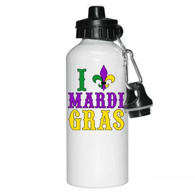 I Heart Mardi Gras Aluminum Water Bottle