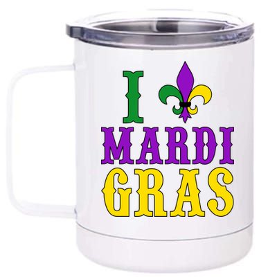 I Heart Mardi Gras 12 oz Stainless Steel Tumbler Cup