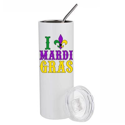 I Heart Mardi Gras Stainless Steel Tumbler