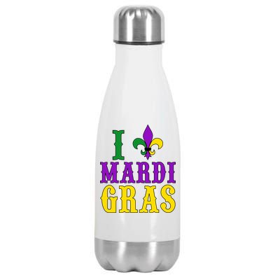 I Heart Mardi Gras Stainless Steel Insulated Water Bottle