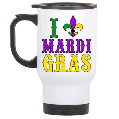 I Heart Mardi Gras Stainless Steel Travel Mug