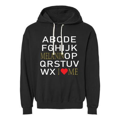 I Heart Melanin Alphabet  Garment-Dyed Fleece Hoodie