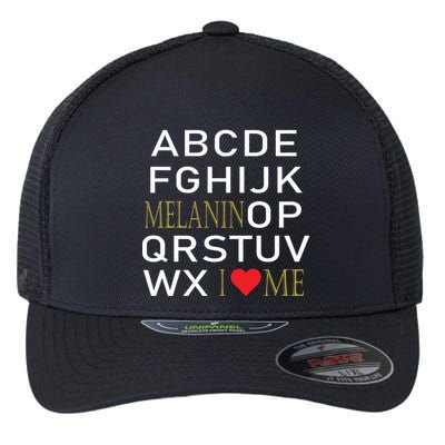 I Heart Melanin Alphabet  Flexfit Unipanel Trucker Cap