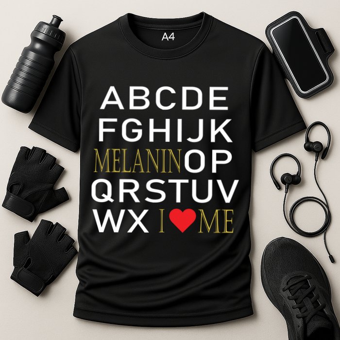I Heart Melanin Alphabet  Cooling Performance Crew T-Shirt