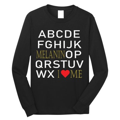 I Heart Melanin Alphabet  Long Sleeve Shirt