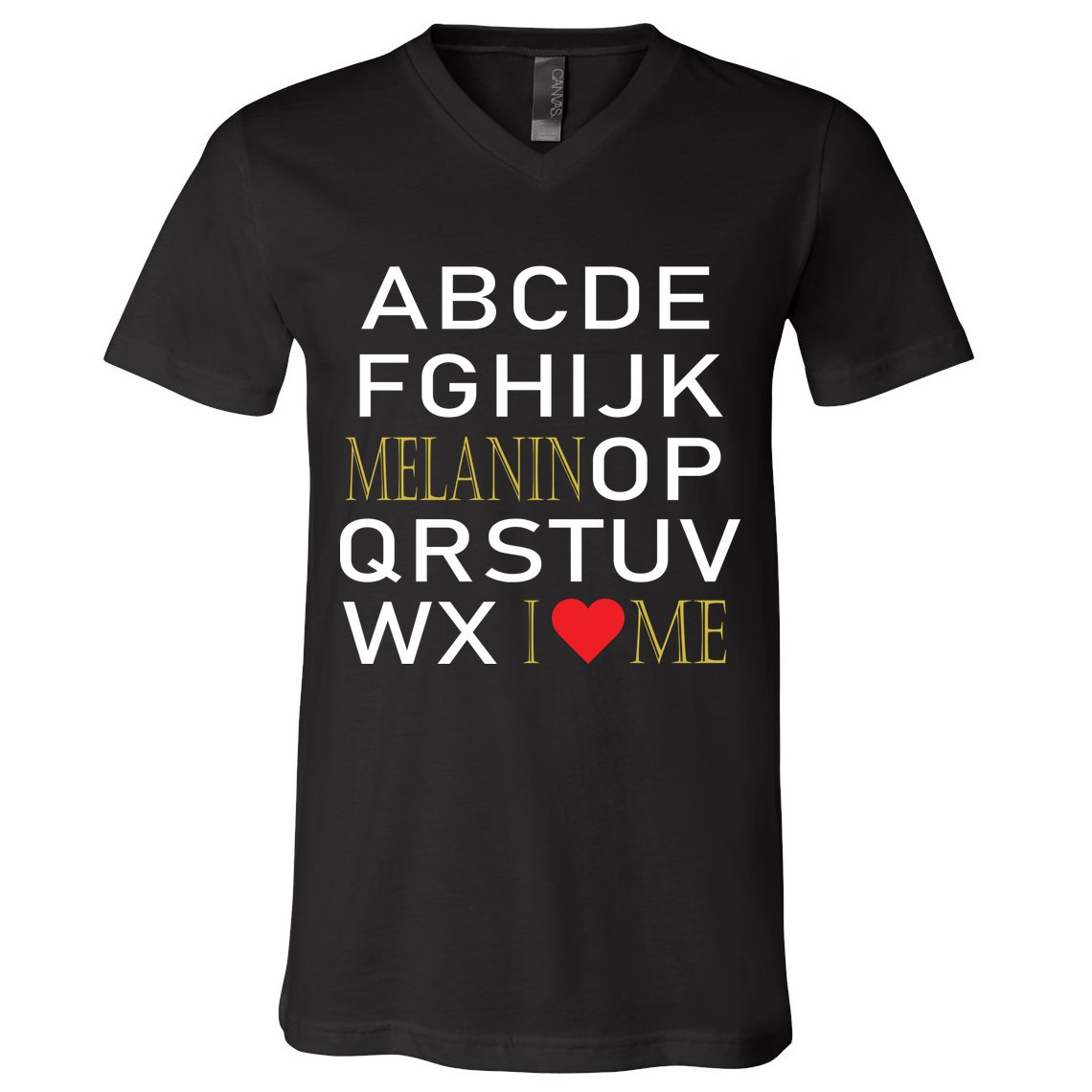 I Heart Melanin Alphabet  V-Neck T-Shirt