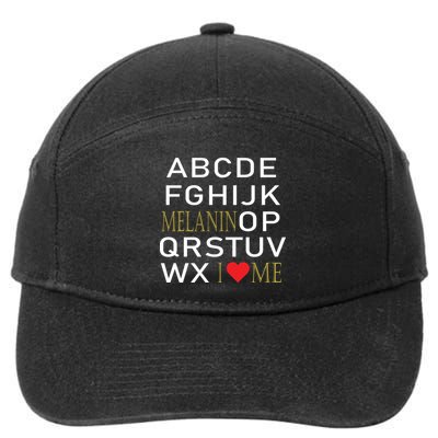 I Heart Melanin Alphabet  7-Panel Snapback Hat