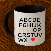 I Heart Melanin Alphabet  Mug