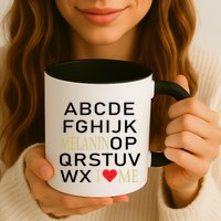 I Heart Melanin Alphabet  Mug