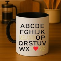 I Heart Melanin Alphabet  Mug
