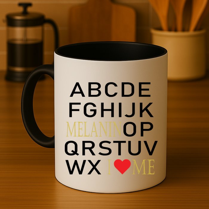 I Heart Melanin Alphabet  Mug
