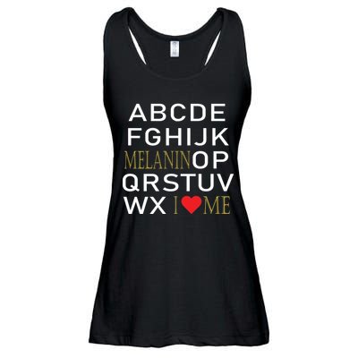 I Heart Melanin Alphabet  Ladies Essential Flowy Tank