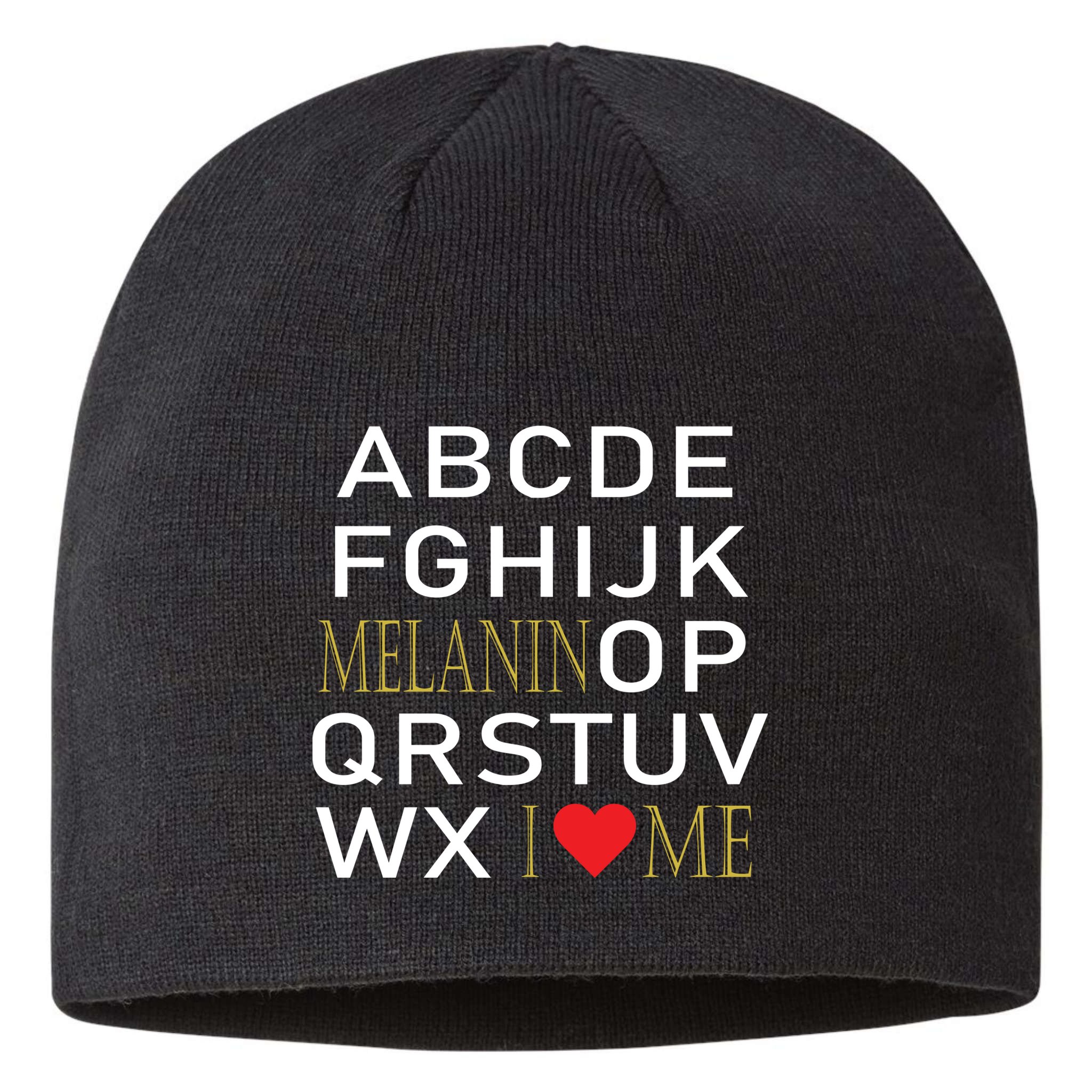 I Heart Melanin Alphabet  Sustainable Beanie