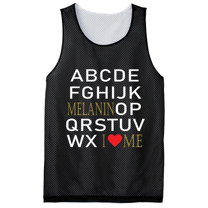 I Heart Melanin Alphabet  Mesh Reversible Basketball Jersey Tank