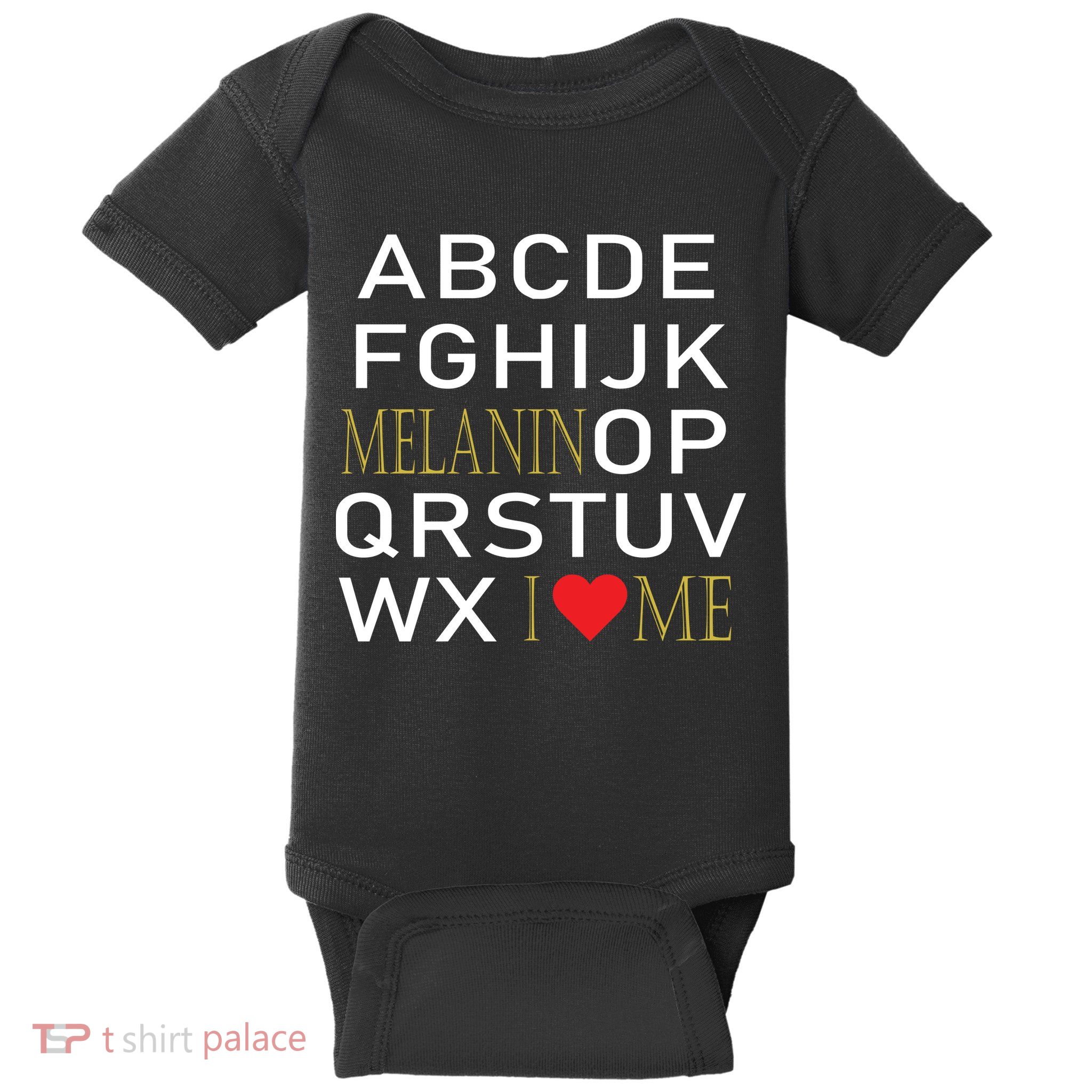 I Heart Melanin Alphabet  Baby Bodysuit