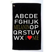 I Heart Melanin Alphabet  Golf Towel