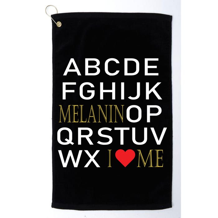 I Heart Melanin Alphabet  Golf Towel