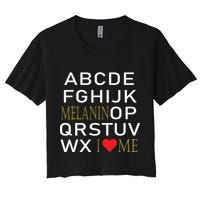 I Heart Melanin Alphabet  Women's Crop Top Tee