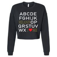 I Heart Melanin Alphabet  Cropped Pullover Crew