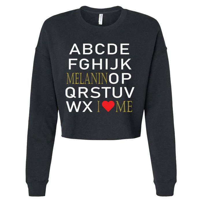 I Heart Melanin Alphabet  Cropped Pullover Crew