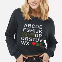 I Heart Melanin Alphabet  Cropped Pullover Crew