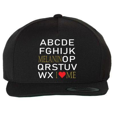 I Heart Melanin Alphabet  Wool Snapback Cap