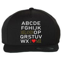 I Heart Melanin Alphabet  Wool Snapback Cap