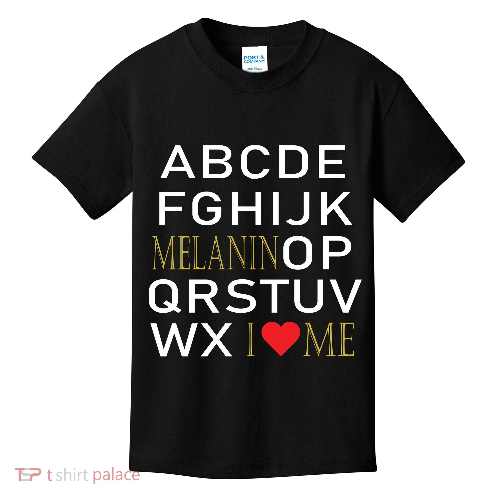 I Heart Melanin Alphabet  Kids T-Shirt