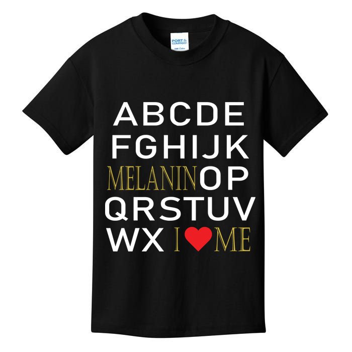 I Heart Melanin Alphabet  Kids T-Shirt
