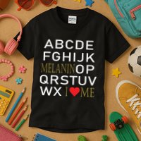 I Heart Melanin Alphabet  Kids T-Shirt