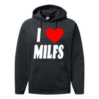 I Heart Milfs Performance Fleece Hoodie