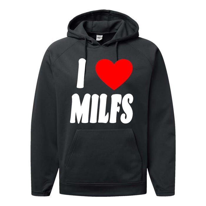 I Heart Milfs Performance Fleece Hoodie