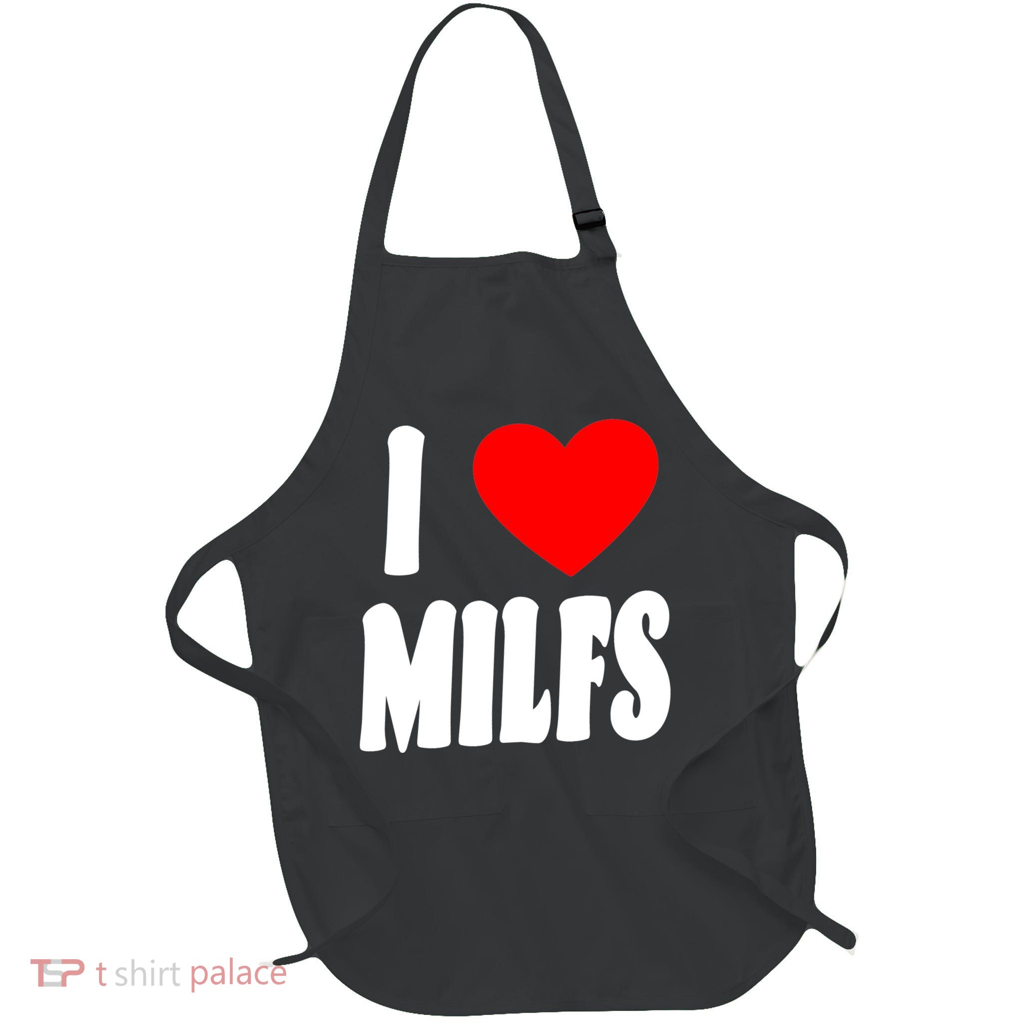 I Heart Milfs Full-Length Apron With Pockets