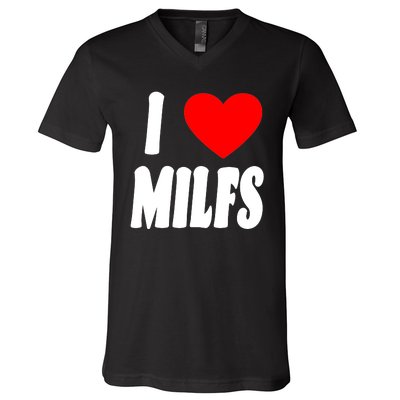 I Heart Milfs V-Neck T-Shirt