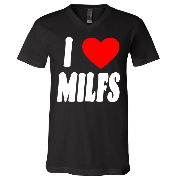 I Heart Milfs V-Neck T-Shirt