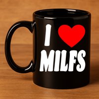 I Heart Milfs 11oz C Handle Ceramic Mug