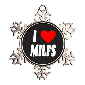 I Heart Milfs Metallic Star Ornament