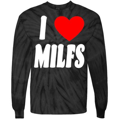 I Heart Milfs Tie-Dye Long Sleeve Shirt