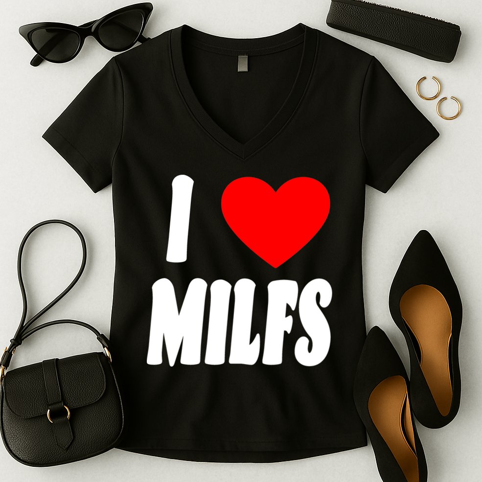 I Heart Milfs Women's V-Neck T-Shirt