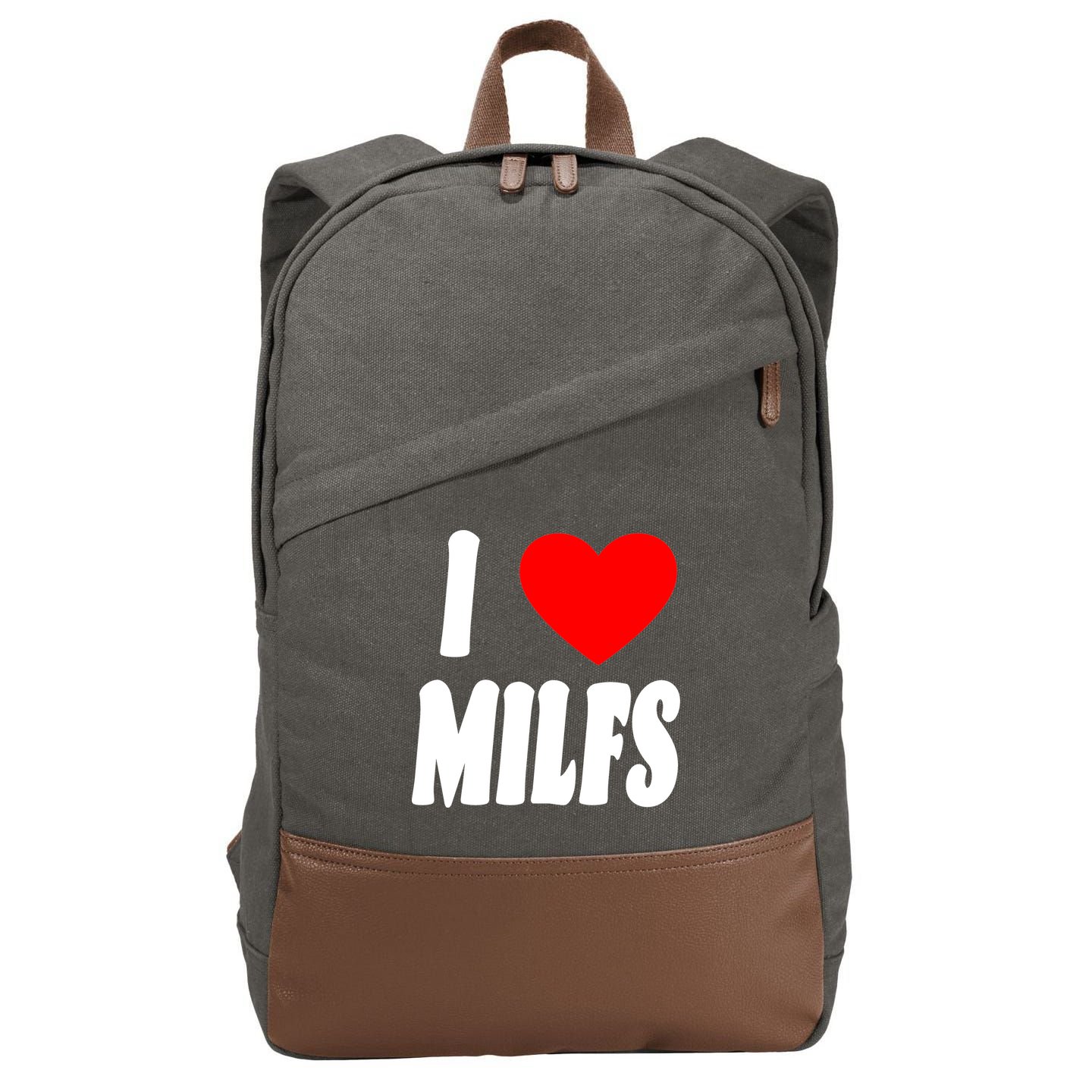 I Heart Milfs Cotton Canvas Backpack