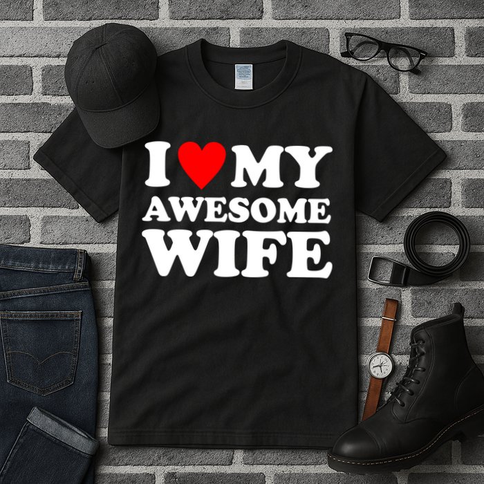I Heart My Awesome Wife Tall T-Shirt